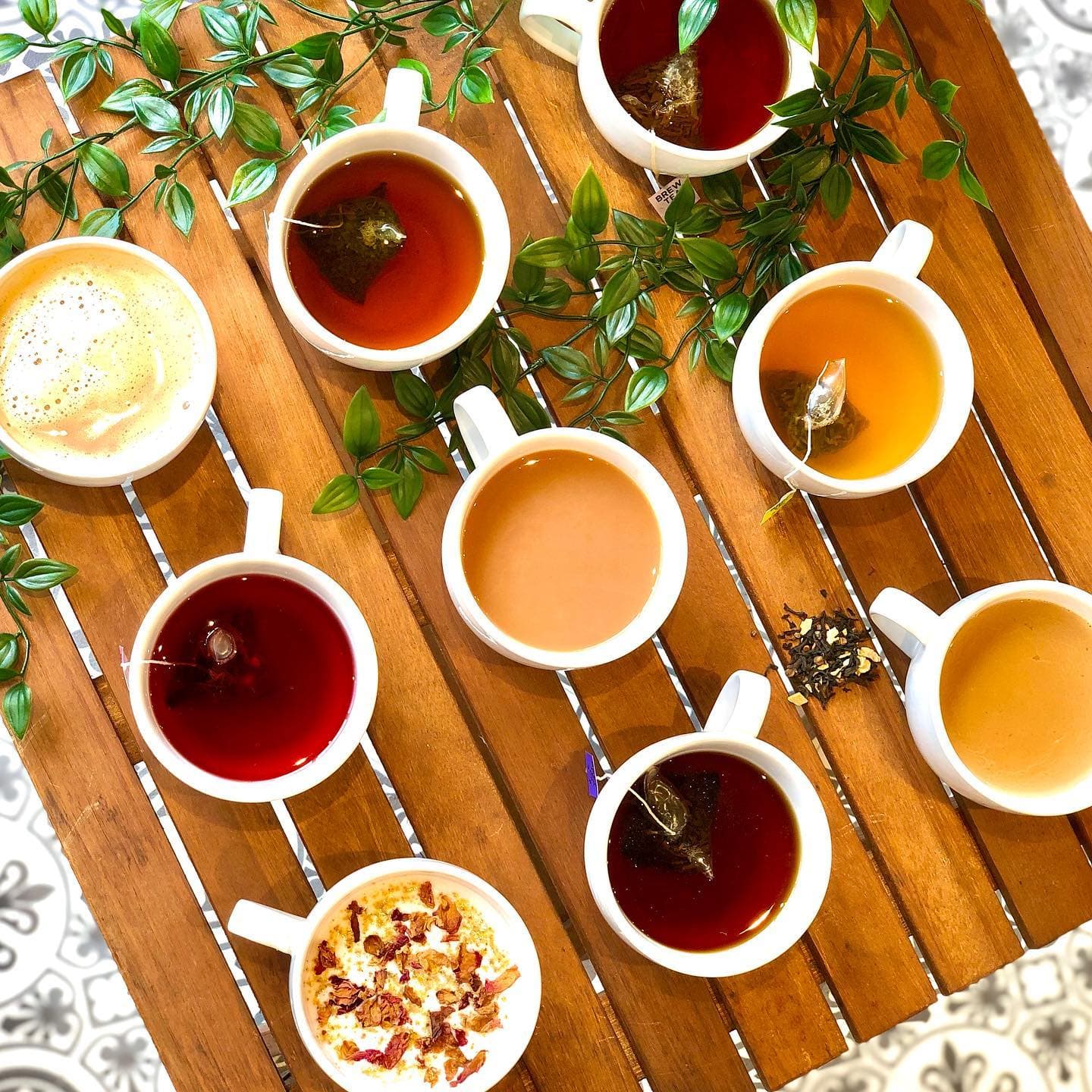 A flat-lay of speciality cha’s