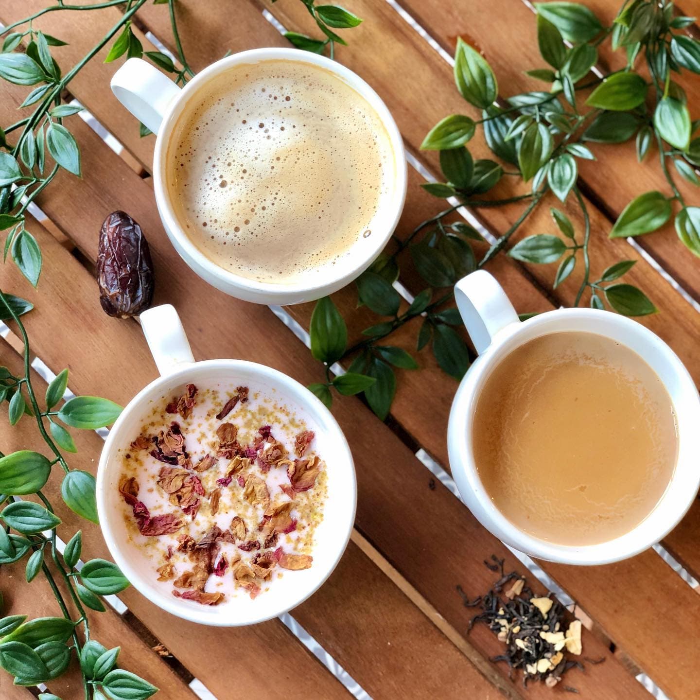 Three speciality cha's — ghur cha, pink cha and deshi cha